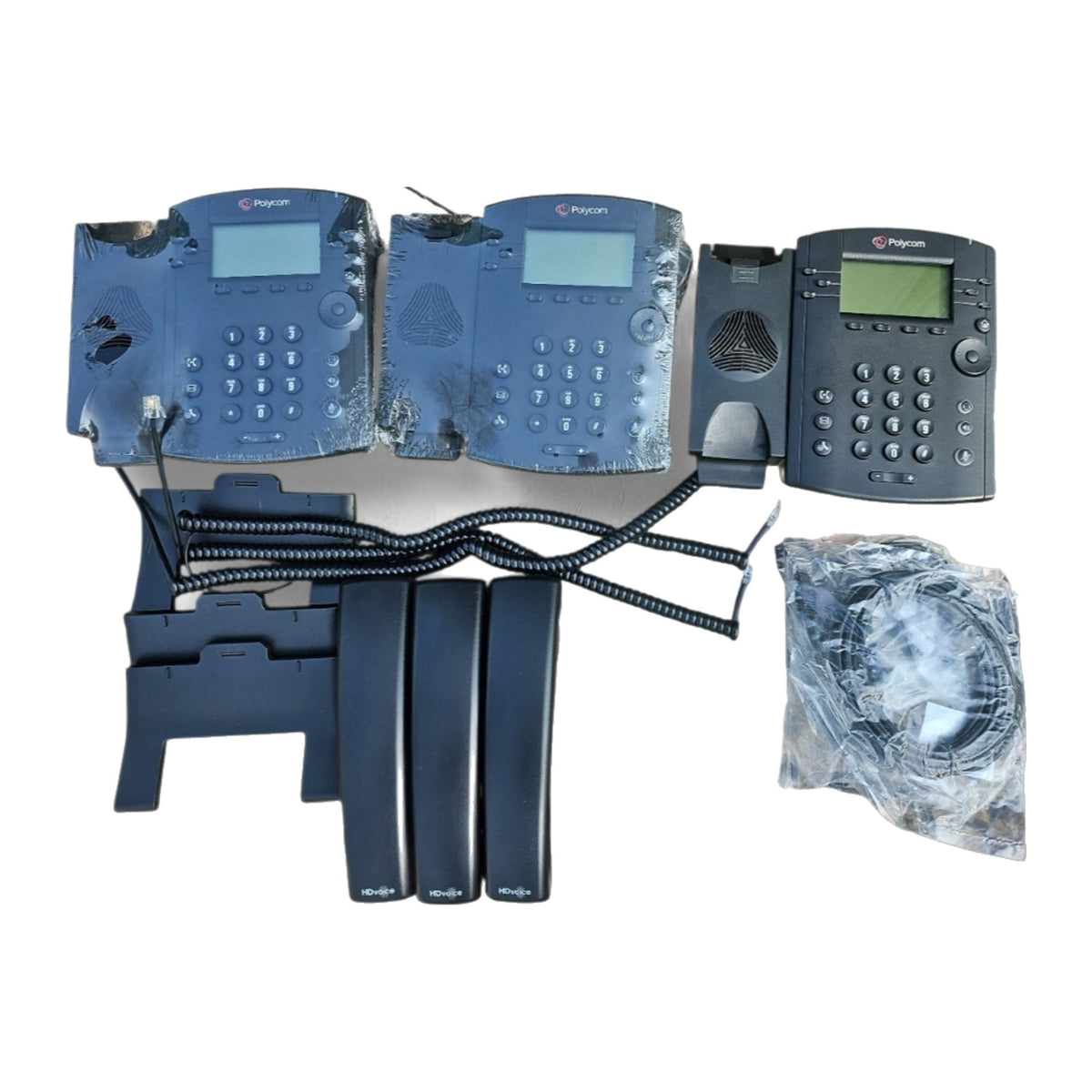 3x Polycom VVX 301 6-Line IP Phone | VoIP SIP PoE | HD Voice | Refurbished