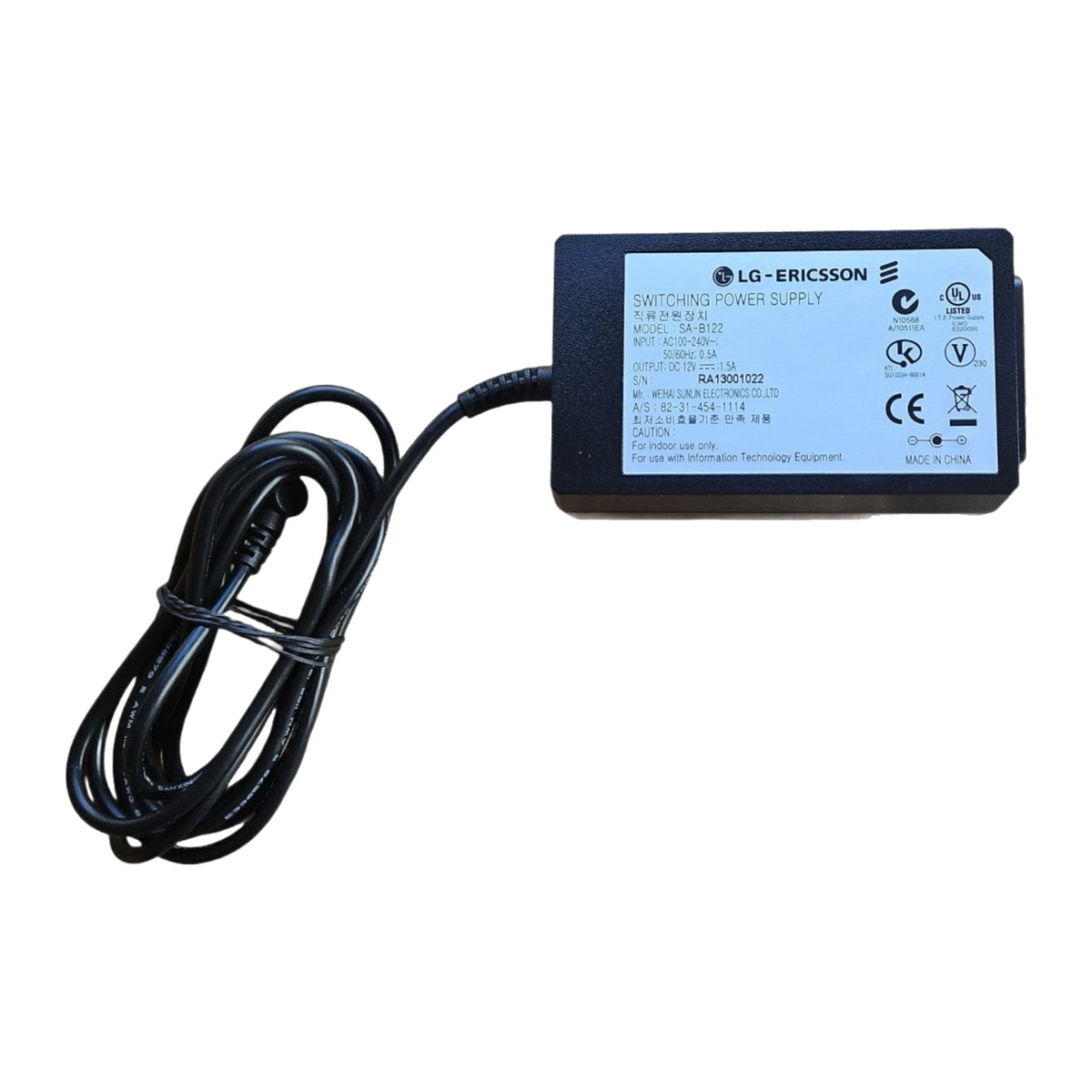 LG-Ericsson iPECS LIK-ADPT SA-B122 12V 1.5A Power Adaptor MFIM50A / MFIM50B