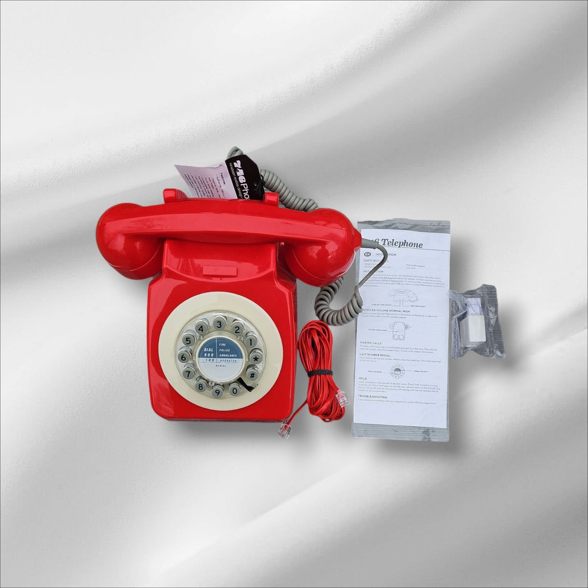 Wild and Wolf 746 Rotary Telephone in Red | 1960s Design Classic | Refurbished