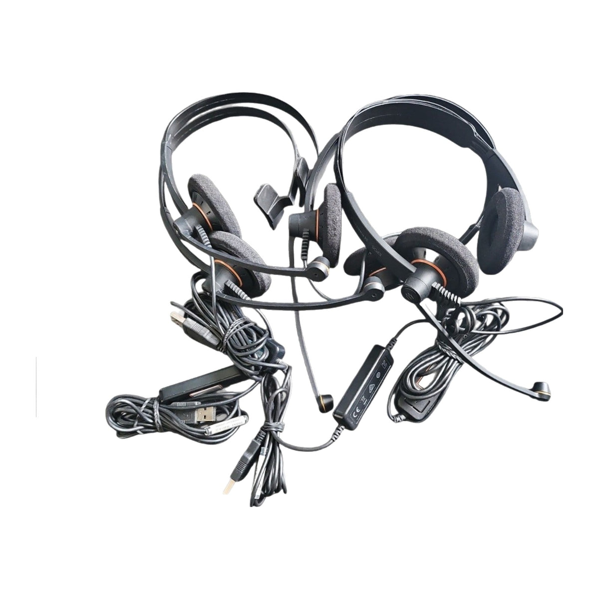Sennheiser SC60USB Wired Headsets Job Lot x4 | 2 Binaural + 2 Monaural | Used
