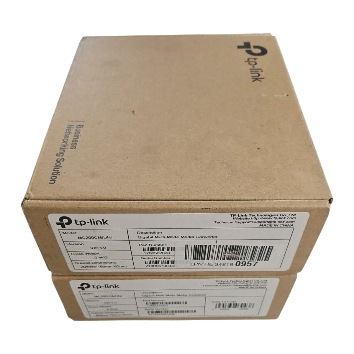 TP-Link MC200CM Gigabit Multi-Mode Fibre Media Converter SC RJ45 New Other V3