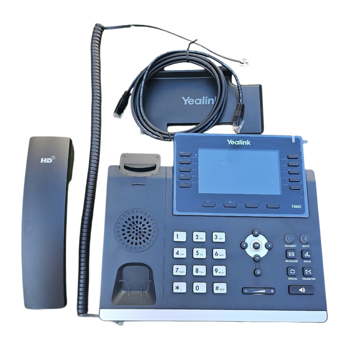 Yealink SIP-T46G 16 Line Gigabit PoE VoIP Desk Phone | Boxed New Cords | Refurb